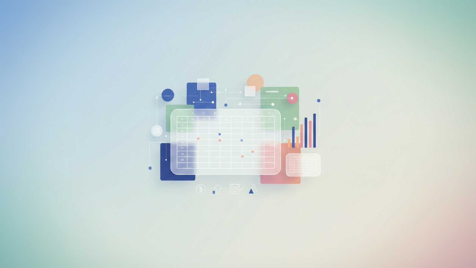 A clean, abstract digital composition of layered geometric forms with soft gradient transitions, subtly illustrating the structured data and dynamic projections central to the best financial calculators for mortgage planning.