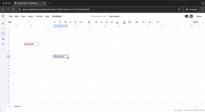 Quadratic, Excel vs Google Sheets alternative, doing real-time spreadsheet collaboration
