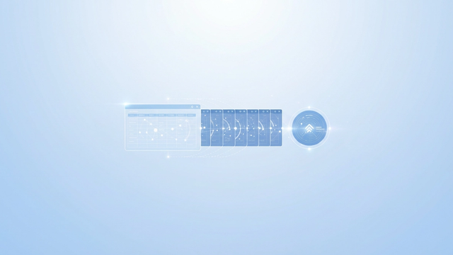 An abstract digital illustration features soft blue and purple gradient geometric shapes, subtly interconnected by faint lines, converging towards a central, cohesive form, representing the streamlined data flow of an automated student performance dashboard.