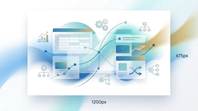 Abstract geometric shapes in soft blue and teal gradients float on a clean, light gray background, connected by subtle dotted lines that suggest the structured flow and financial modeling of an education business plan.