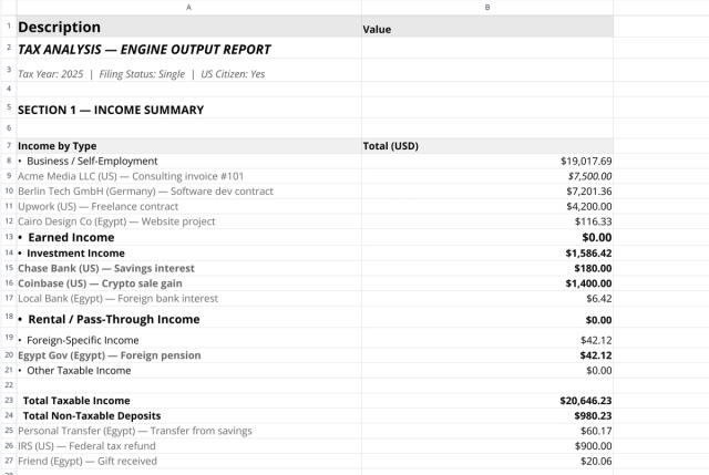 Screenshot for the file "Tax Organizer Template: AI Analysis & CPA Export"