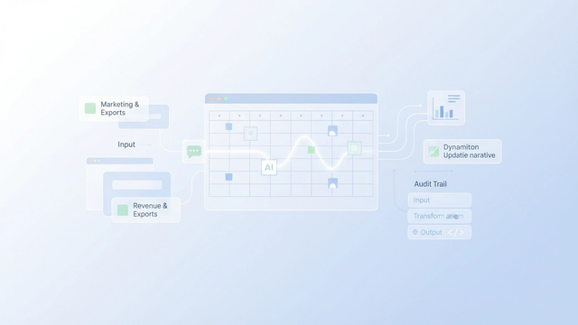 An abstract digital canvas features interconnected geometric shapes and soft gradients, representing integrated data flows and an auditable workflow for a chatgpt alternative.