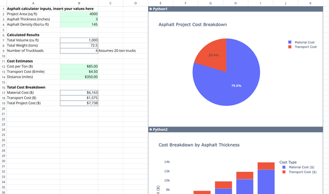 Screenshot for the file “Asphalt Calculator”