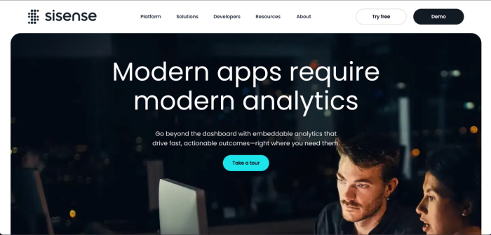 Sisense best data visualization software contender.