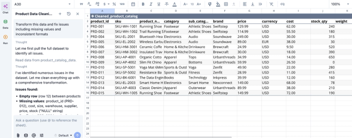 Data transformation methods in Quadratic
