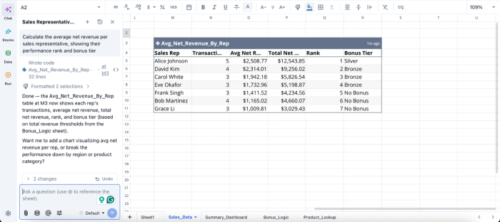 explain excel spreadsheet in Quadratic