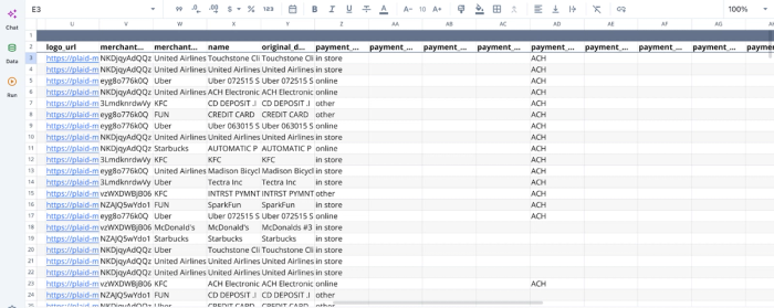 Quadratic's financial API integration