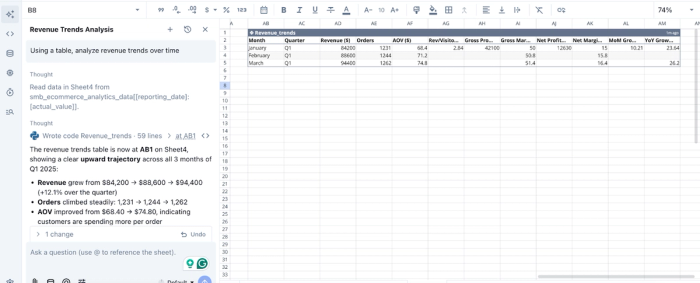 Data analysis in Quadratic, smb data analysis