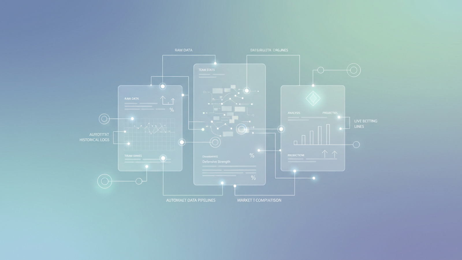 An abstract, modern hero image with geometric shapes and soft gradients depicts structured data flow and analytical transformations for generating accurate nba dfs projections.