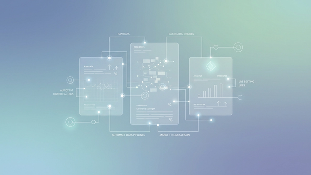 An abstract, modern hero image with geometric shapes and soft gradients depicts structured data flow and analytical transformations for generating accurate nba dfs projections.