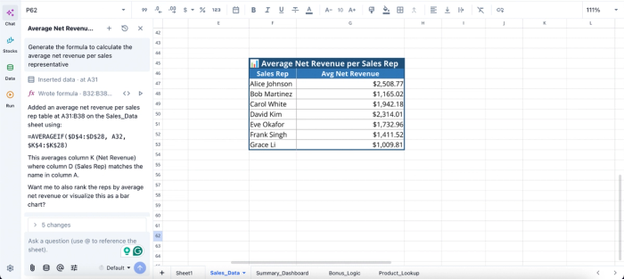 ai excel formula generator in Quadratic