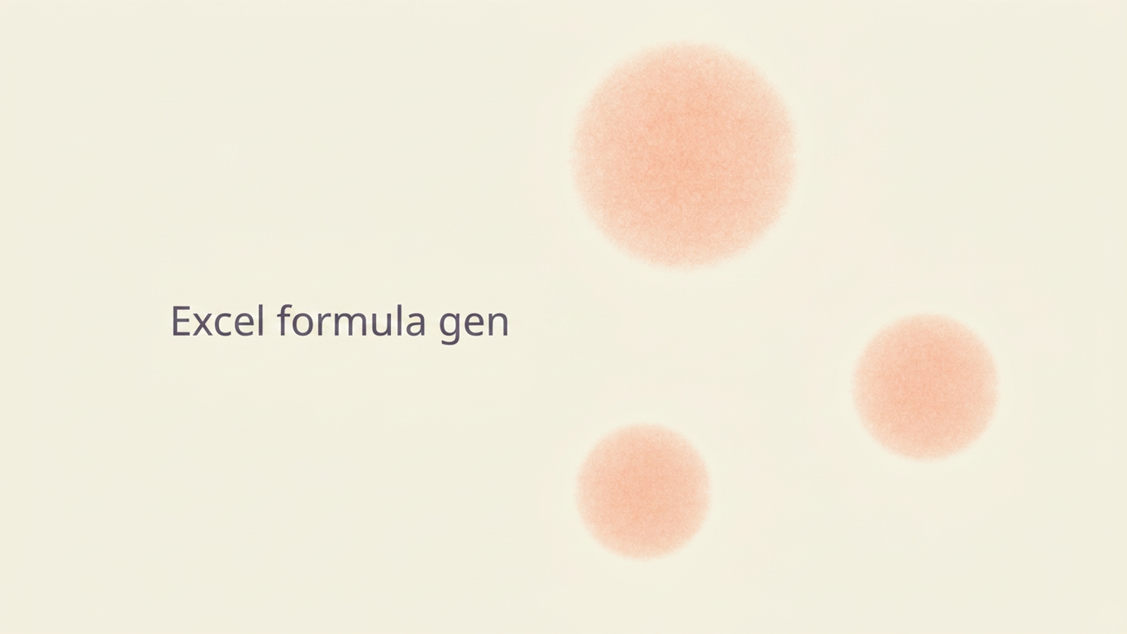 Excel formula generator.