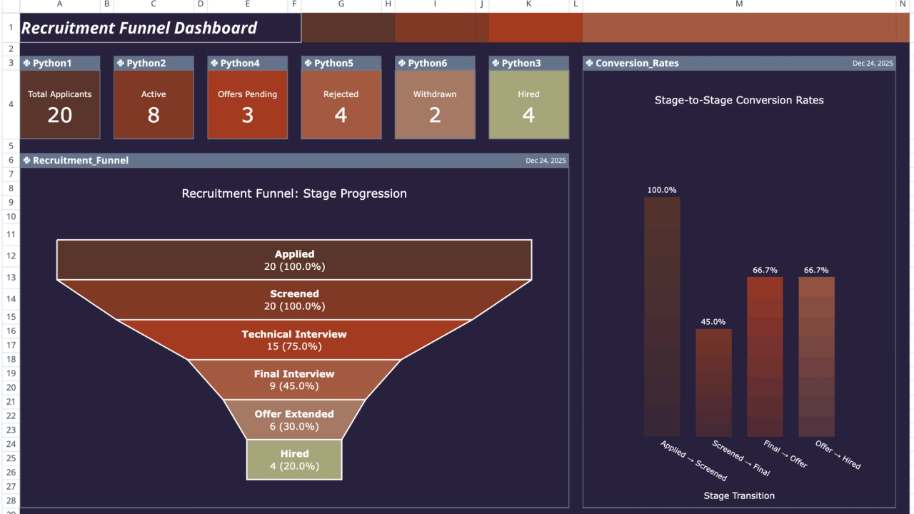 Recruitment Funnel Dashboard | Quadratic