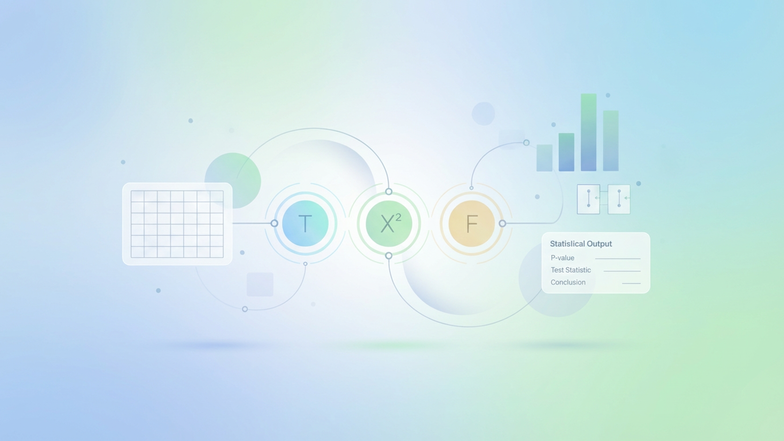 A minimalist abstract design features overlapping translucent geometric planes in soft blue and green gradients, illustrating structured data flow and analytical insights for customer loyalty analysis.