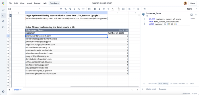 SQL WHERE value IN list