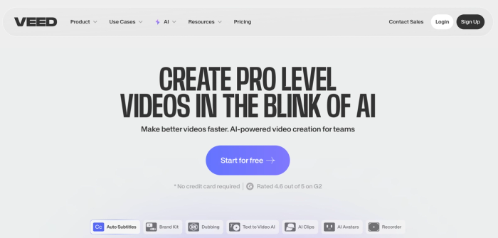VEED AI video tool.