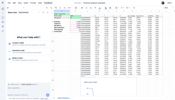 Quadratic, an alternative to Power BI and Tableau.