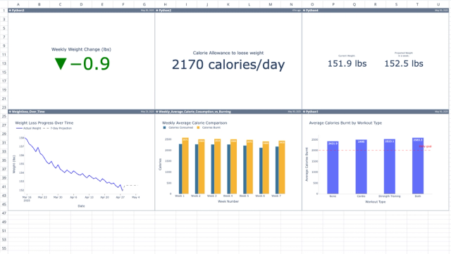 Screenshot for the file “Weight Loss Tracker Template”