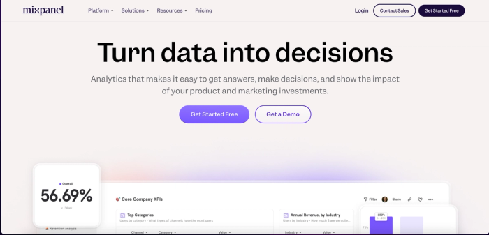 Mixpanel: SaaS product analytics tool
