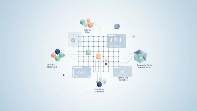 An abstract, minimal image features interconnected geometric shapes and soft gradient planes, with subtle data pathways illustrating the synthesis of financial data for retail financial planning and bond valuation.