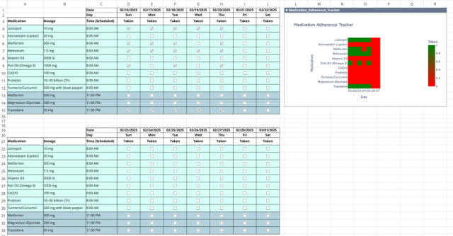 Screenshot for the file “Medication Log Template”