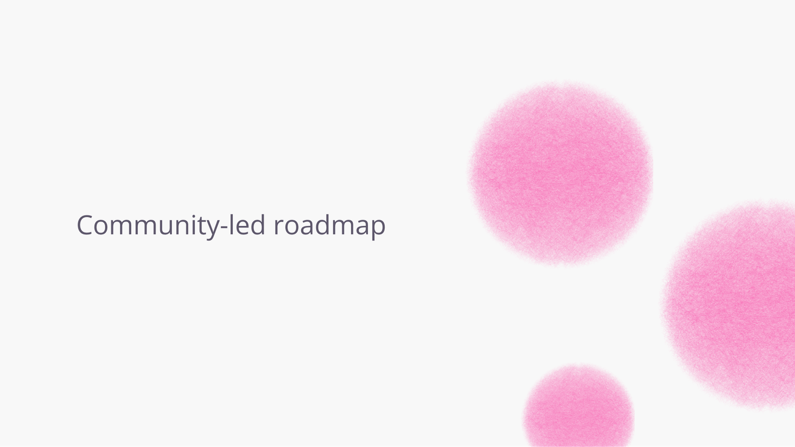 3 dots with "Community-led roadmap".