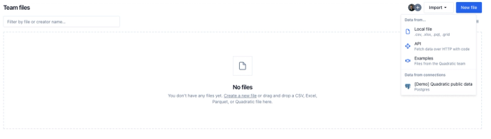 Importing data into the product usage analytics software.