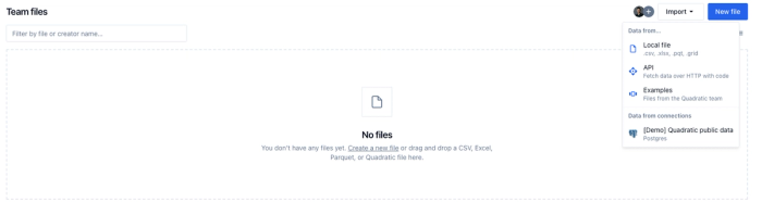 Importing data into the product usage analytics software.