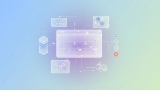 A sleek abstract design shows overlapping transparent geometric panels with subtle data pathways and soft gradient transitions, illustrating the precise and automated data management in heavy metal food analysis.