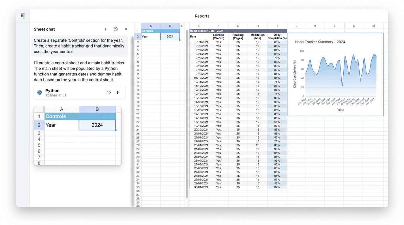 Dynamic Personal Productivity Spreadsheet with Python