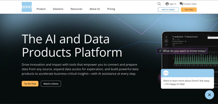 Domo: Data visualization dashboard software
