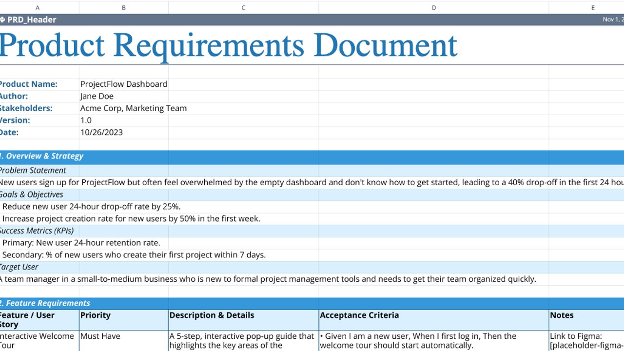 Product Requirements Document Template | Quadratic