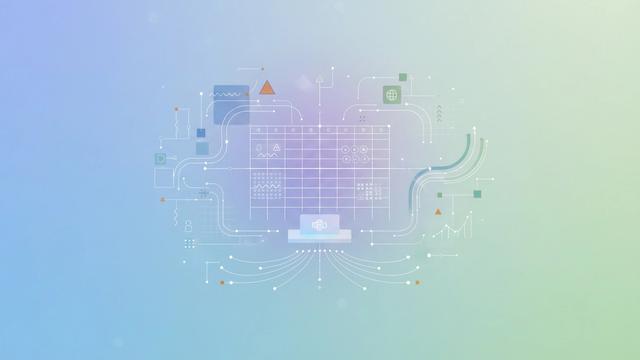 A modern abstract image with soft blue and green gradients showcases overlapping geometric forms and subtle connecting lines, representing the dynamic data structures for precise hydraulic calculations.