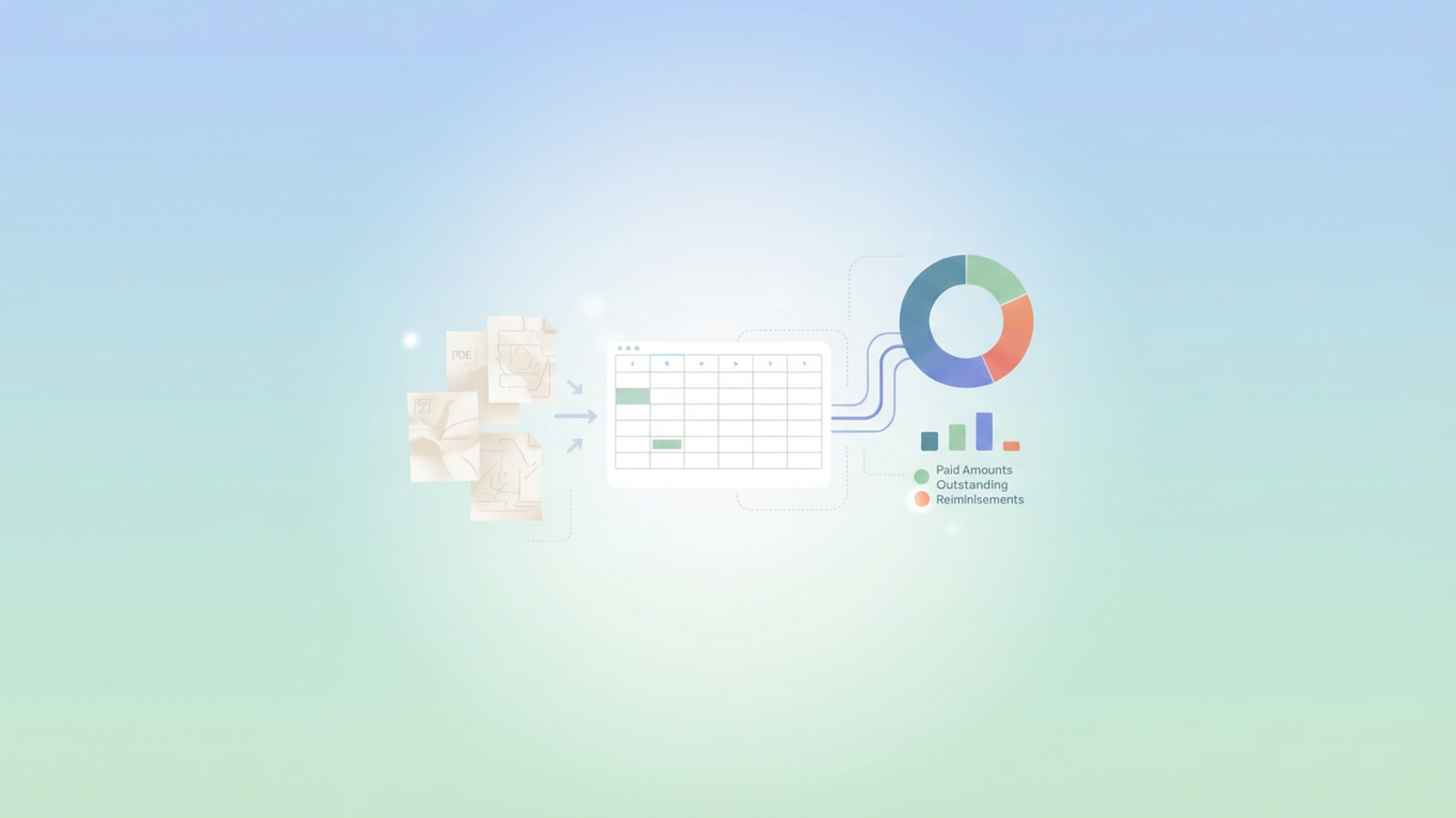 A minimalist abstract composition features interconnected geometric shapes and subtle lines in soft gradients, symbolizing the structured flow of diverse financial data for comprehensive corporate travel data analytics and visualization.