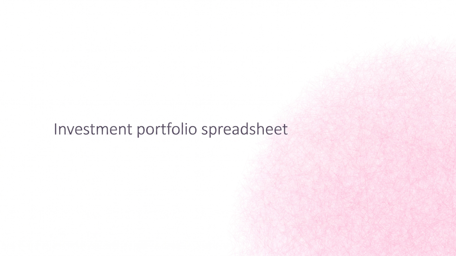 Investment portfolio spreadsheet.