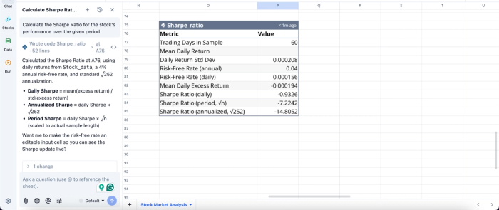 get stock quotes in excel csv format, analyze in Quadratic