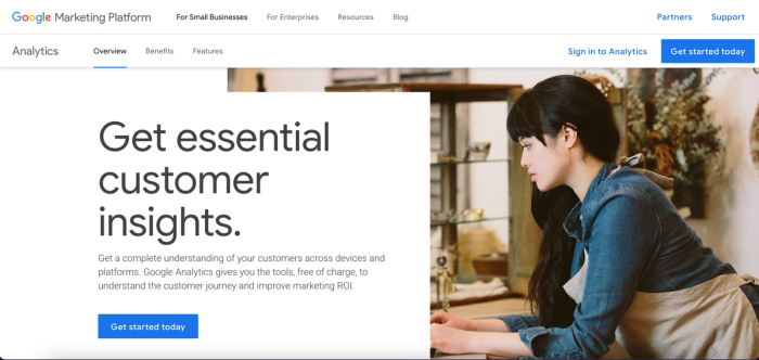 Google Analytics: product analytics software