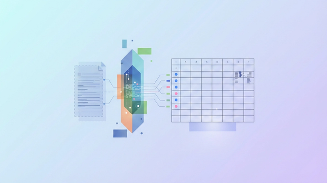 A minimalist abstract illustration features interconnected geometric shapes and subtle lines, depicting the structured flow of data being extracted, cleaned, and organized from multiple sources for precise election results analysis.