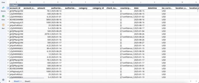 bank transaction categorization in Quadratic