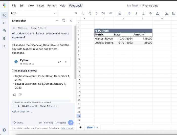 Result from AI query