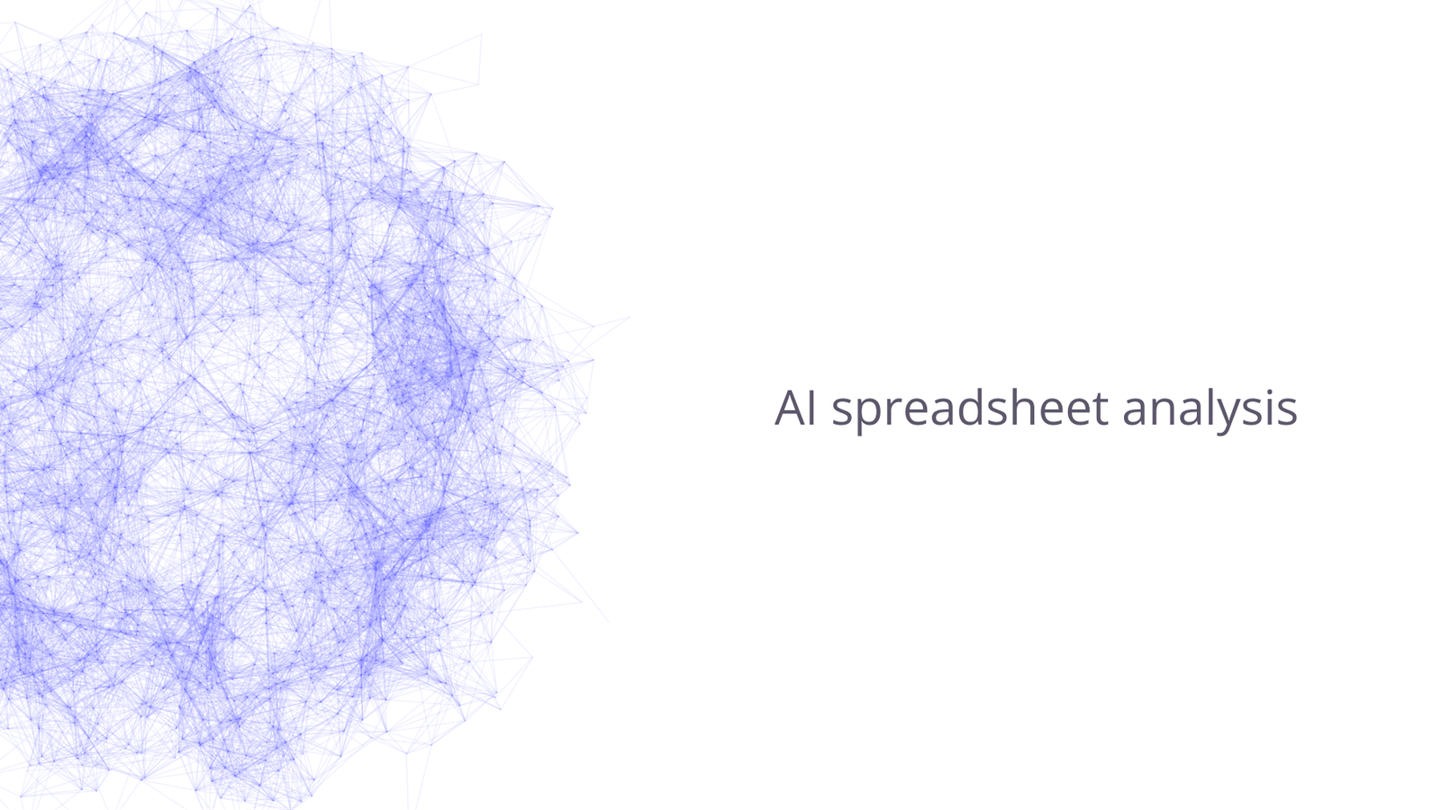 AI spreadsheet analysis.