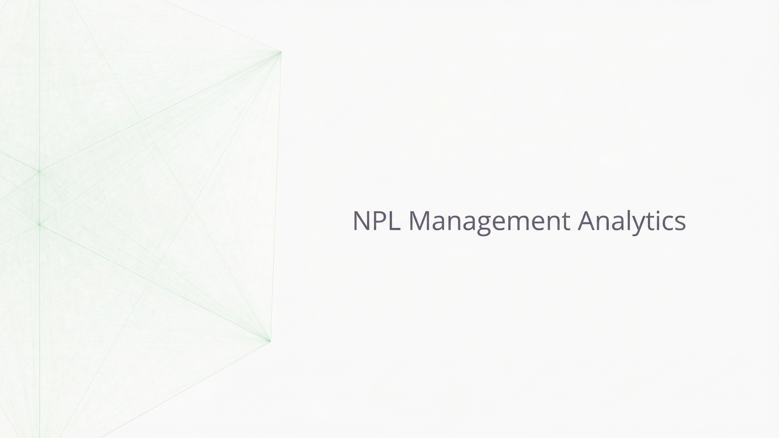 Analytics for NPL management.