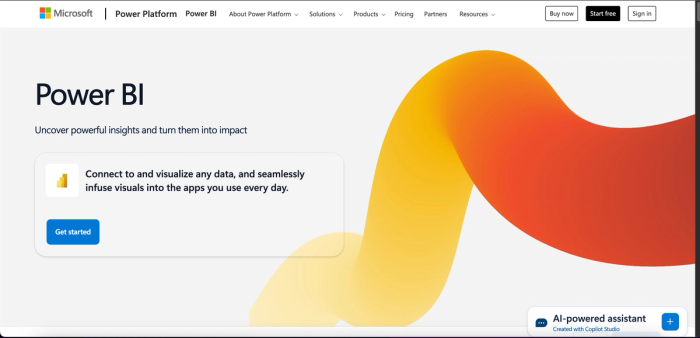 Power BI data analysis tool