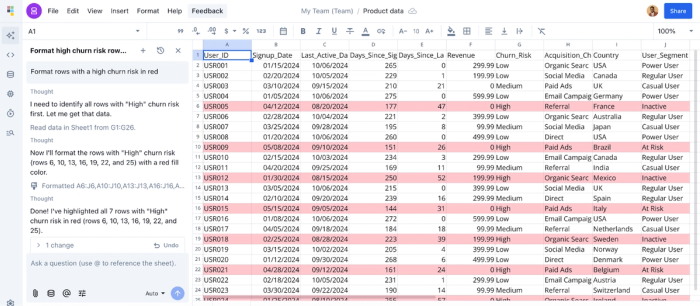 AI formatting in Quadratic

