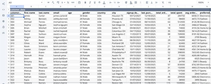 Customer data imported in Quadratic