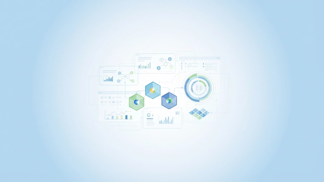 An abstract, minimalist composition of softly gradient geometric shapes layered over negative space, with subtle lines indicating data flow for precise comparable company analysis.