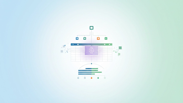 An abstract design features interconnected geometric shapes with soft gradients and subtle data flow lines, illustrating the structured decision-making and hierarchical weighting of an analytic hierarchy process.