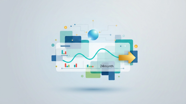 An abstract, modern hero image displays geometric forms in soft gradients, connected by subtle data lines, symbolizing dynamic financial stress tests and scenario modeling for profitability.