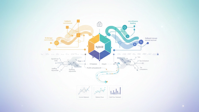 Abstract geometric forms with subtle gradient shifts connect, symbolizing the dynamic data flow and complex financial modeling for microfinance lending and hybrid revenue streams.