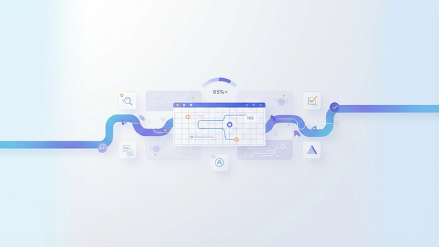 A modern abstract composition of interlocking geometric forms and subtle data streams illustrates structured analysis and reporting for precise SLA compliance.